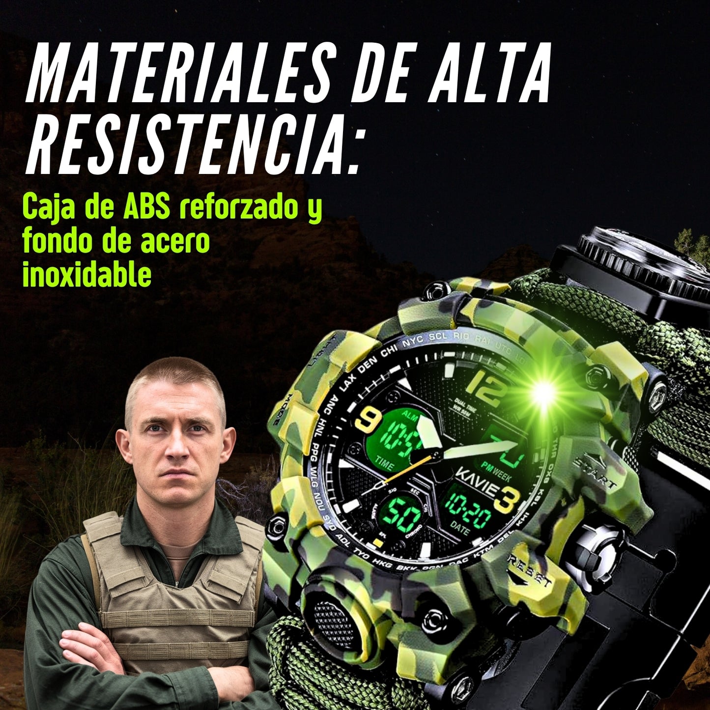 RELOJ TACTICO MILITAR 23 EN 1 FULL